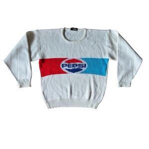 Vintage Pepsi Sweater Acrylic Knit XL Long Sleeve Logo